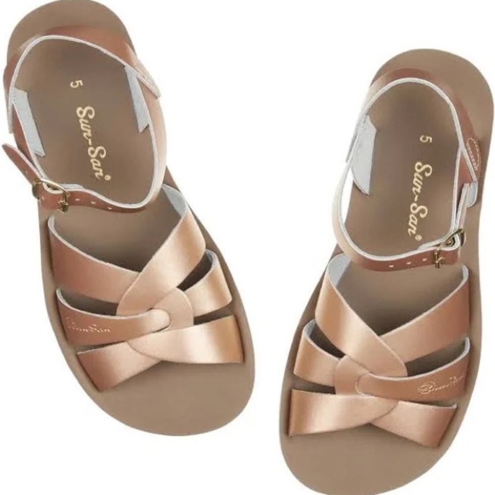 Sun San Swimmer Sandals, Rose Gold, Size 1